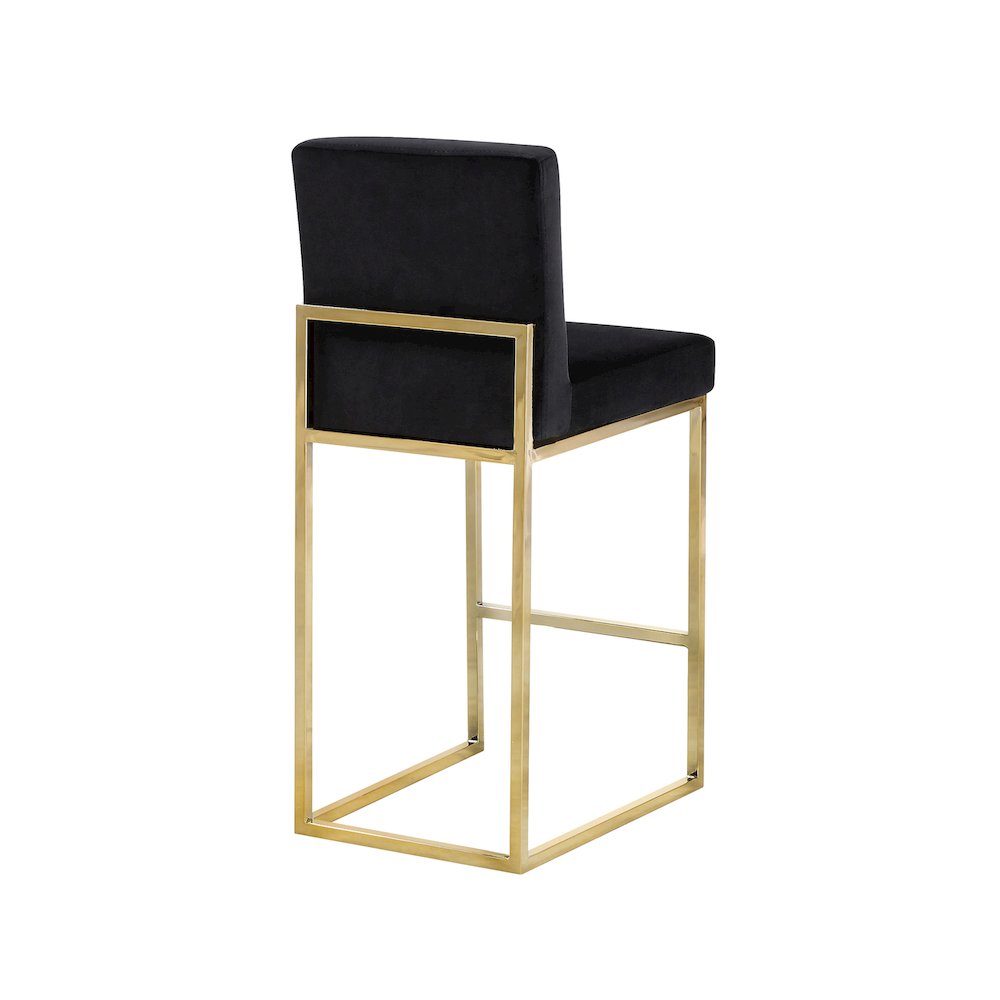 Giselle Black Velvet Stool. Picture 2