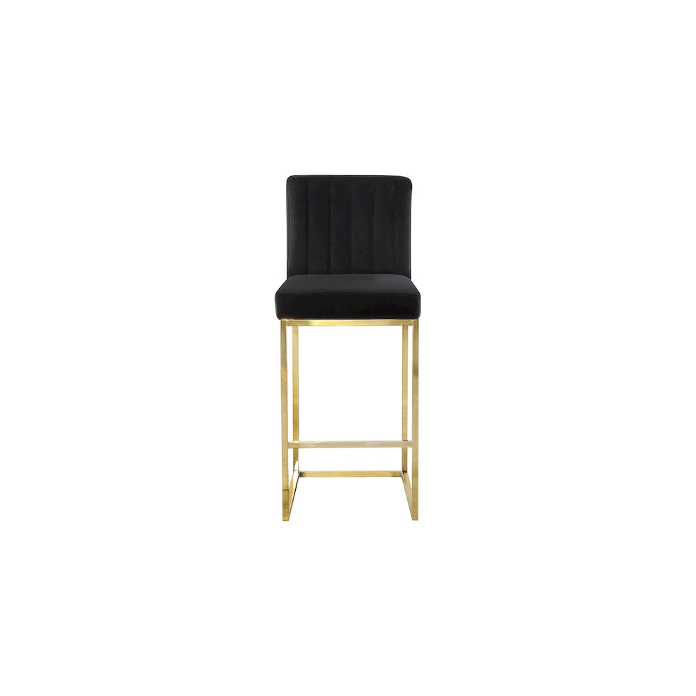 Giselle Black Velvet Stool. Picture 3