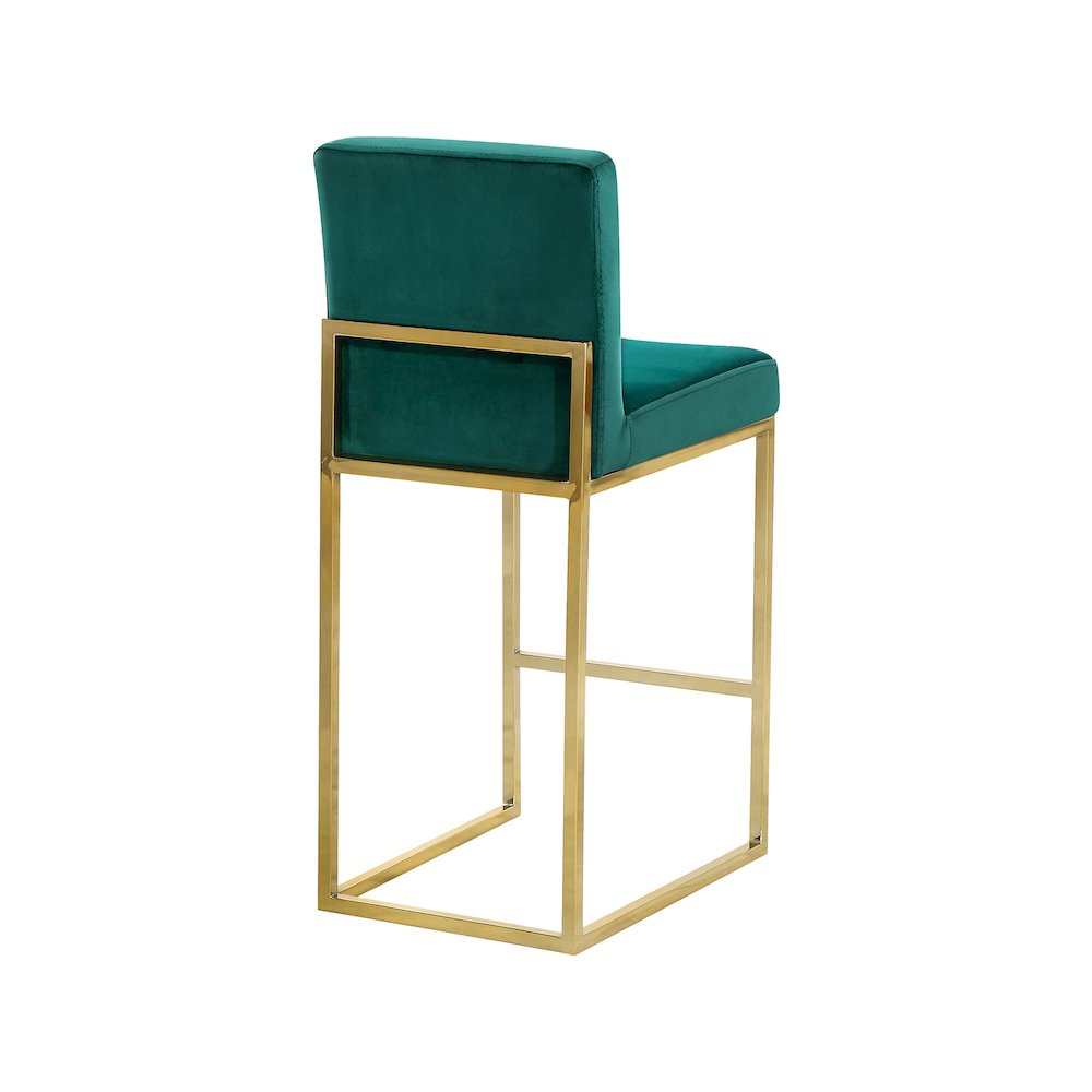 Giselle Green Velvet Stool. Picture 2