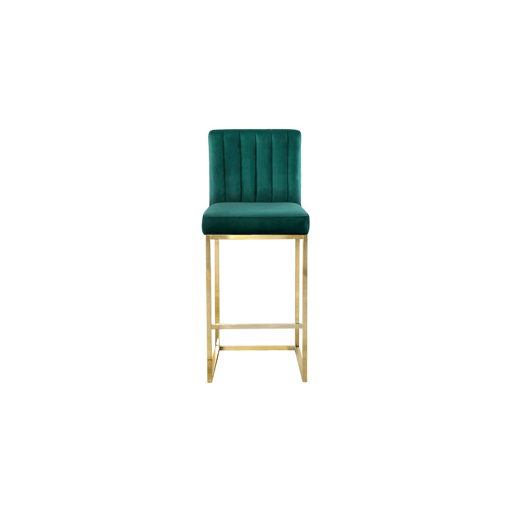Giselle Green Velvet Stool. Picture 3