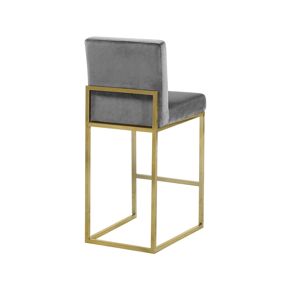 Giselle Grey Velvet Stool. Picture 2