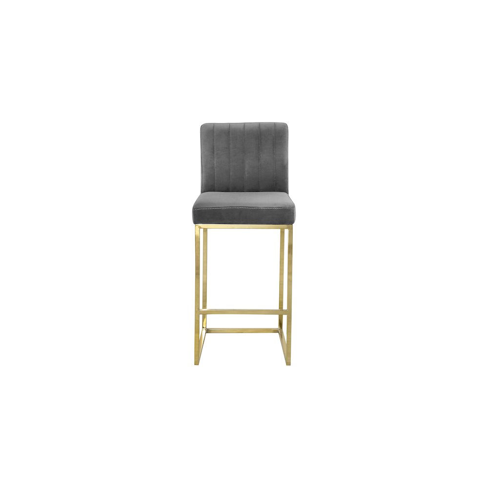Giselle Grey Velvet Stool. Picture 3