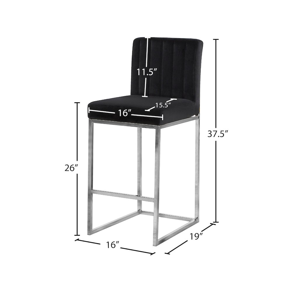Giselle Black Velvet Stool. Picture 4