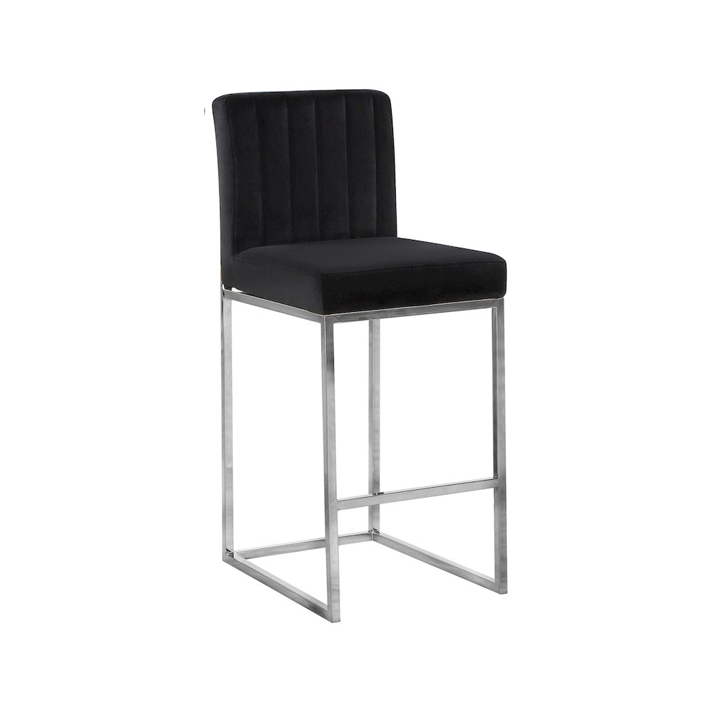 Giselle Black Velvet Stool. Picture 1