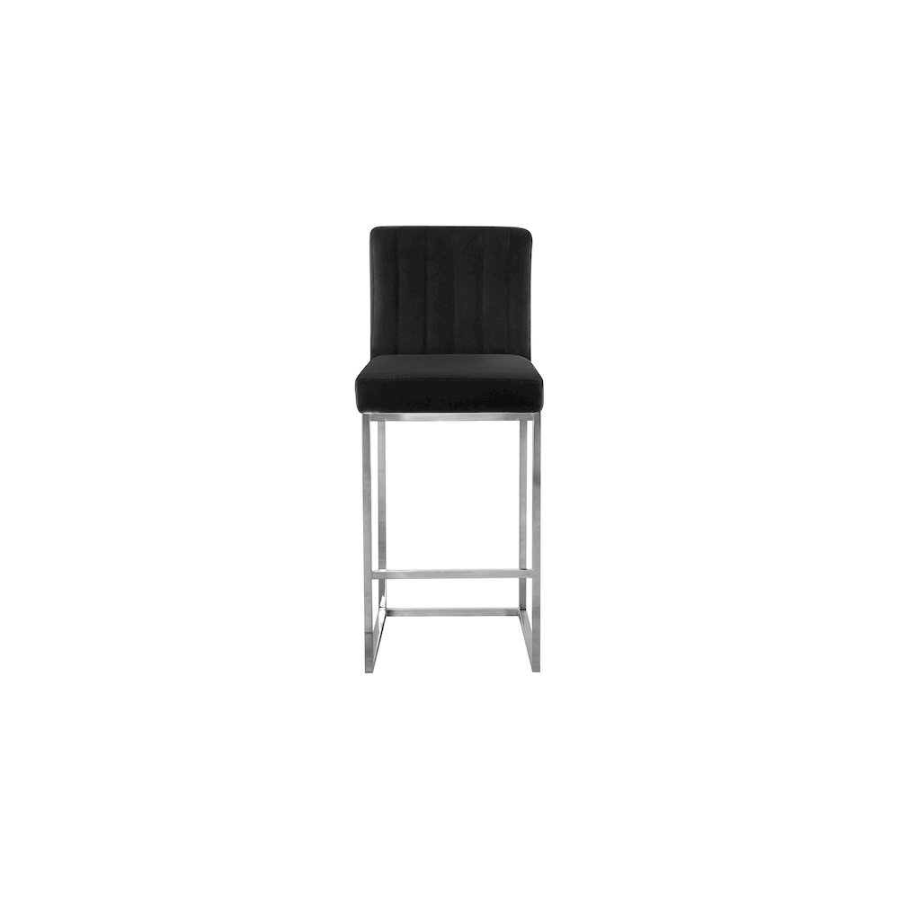 Giselle Black Velvet Stool. Picture 3