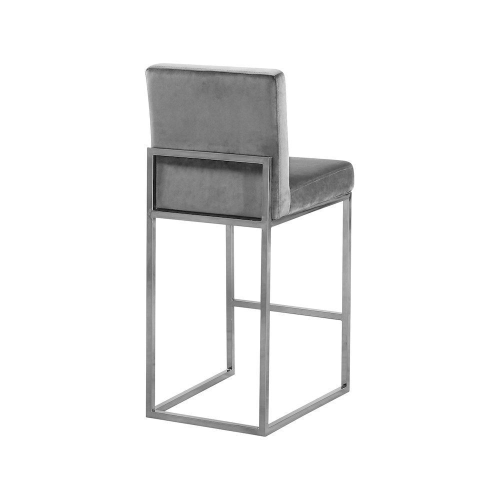 Giselle Grey Velvet Stool. Picture 2