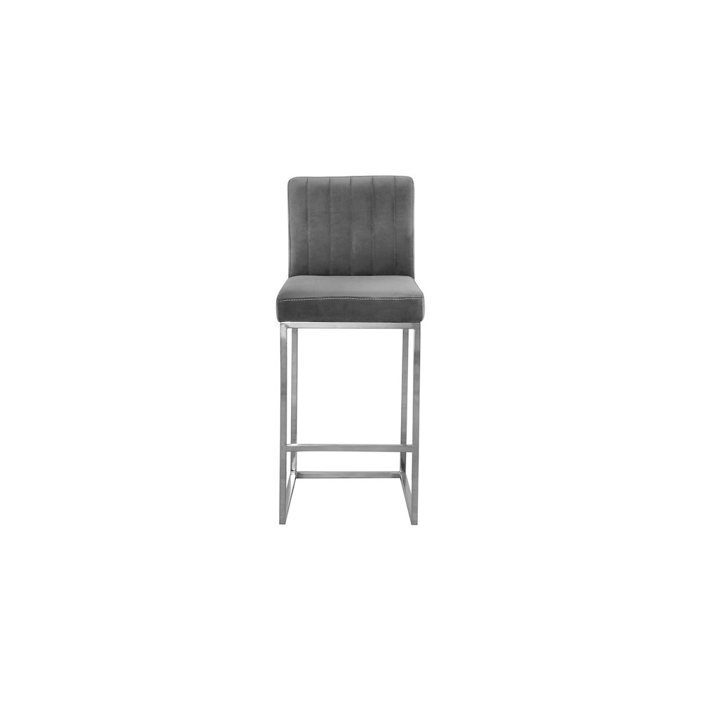 Giselle Grey Velvet Stool. Picture 3