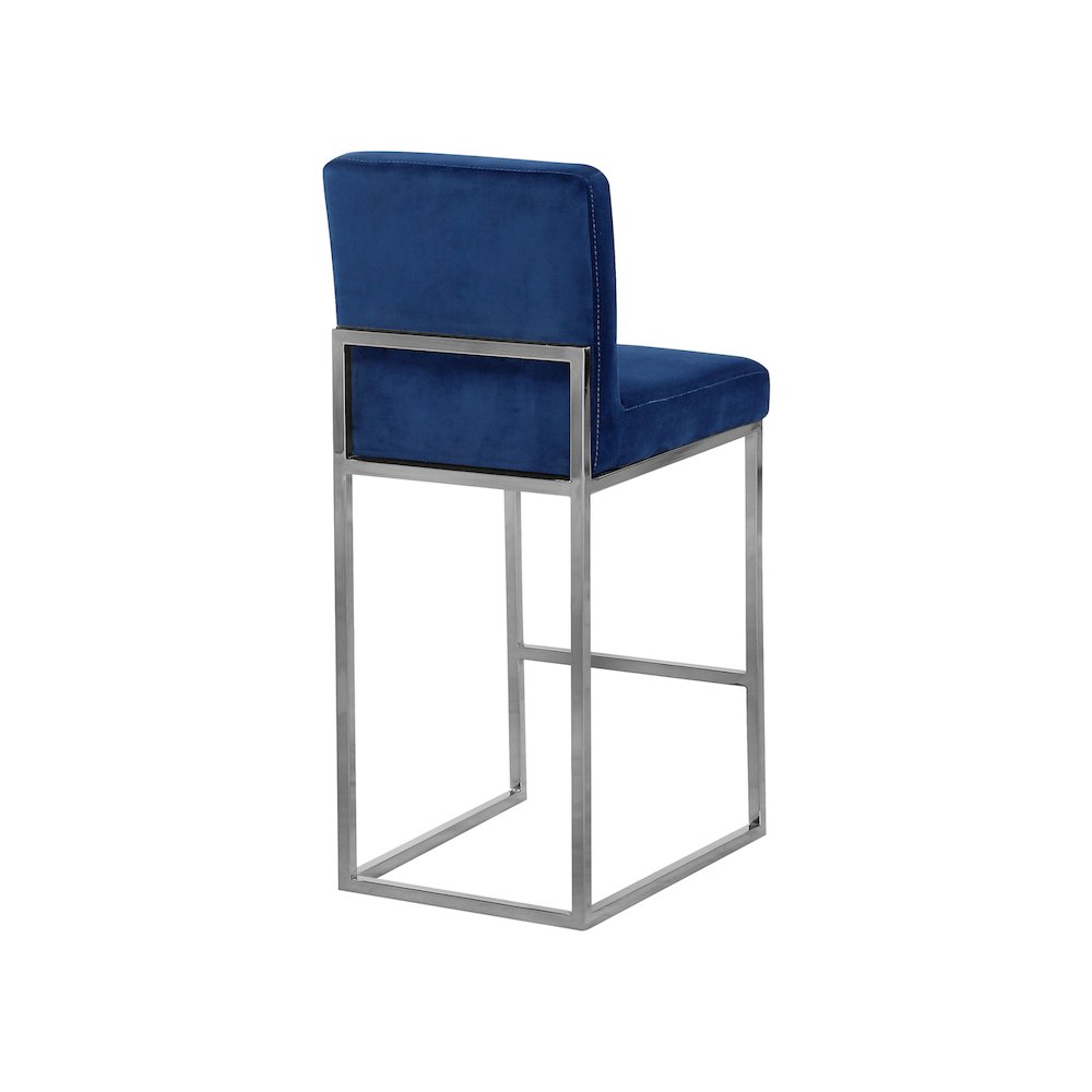 Giselle Navy Velvet Stool. Picture 2