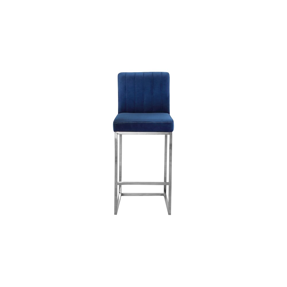 Giselle Navy Velvet Stool. Picture 3