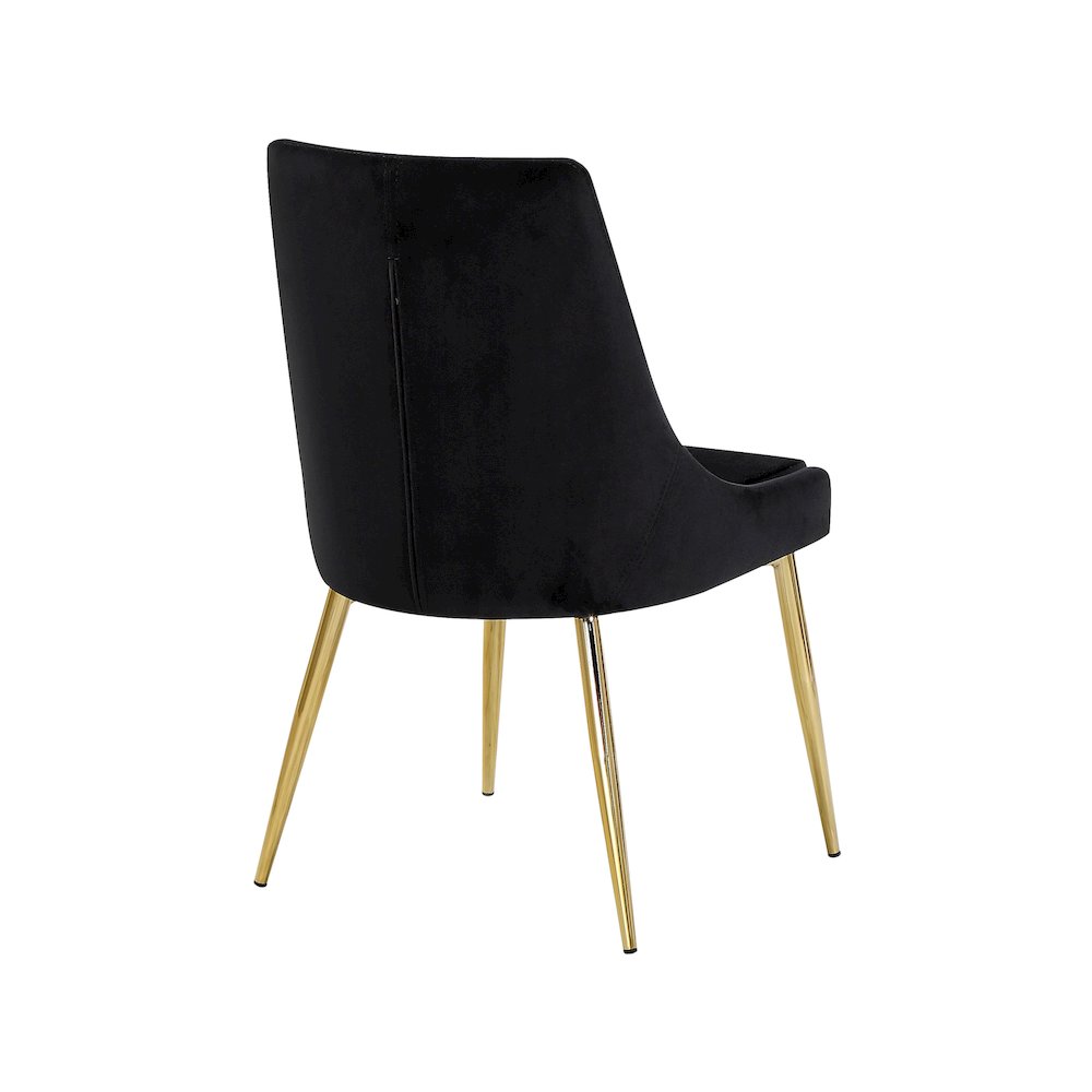 Karina Black Velvet Dining Chair, Set of 2. Picture 2