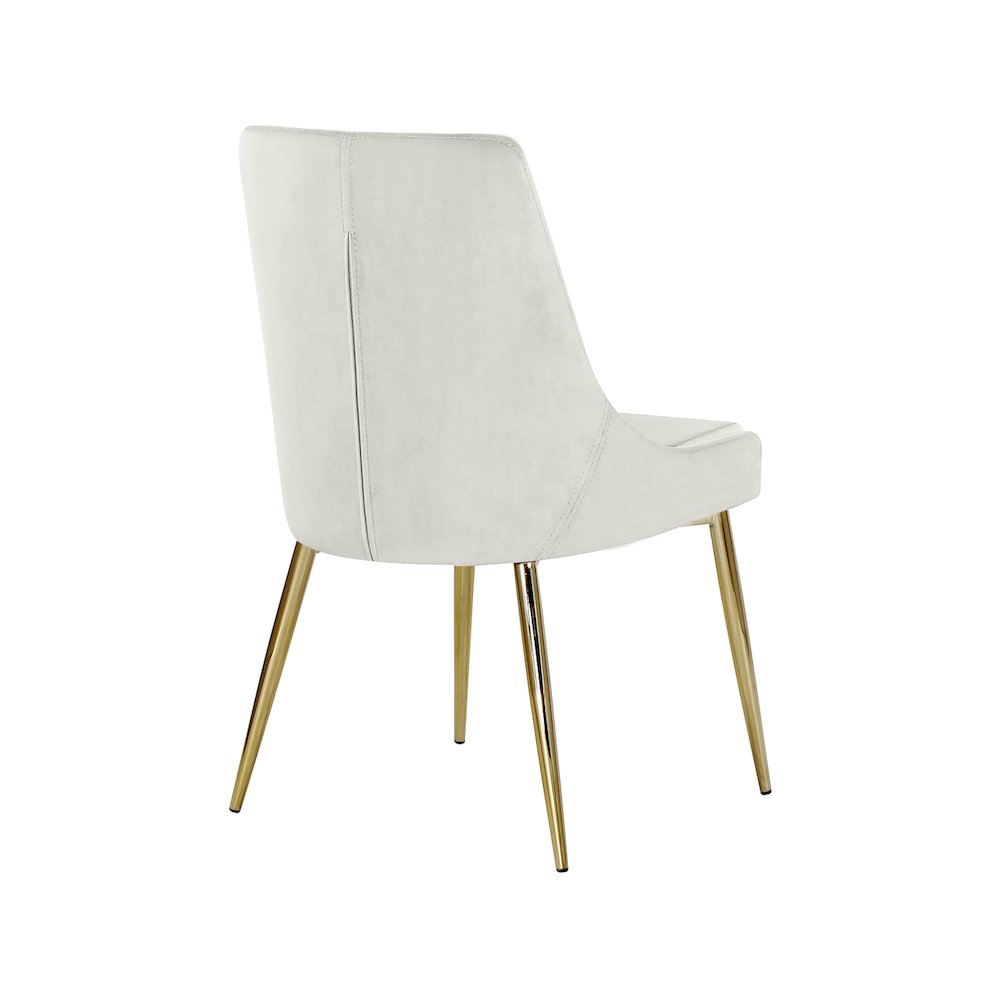 Karina Cream Velvet Dining Chair, Set of 2. Picture 2