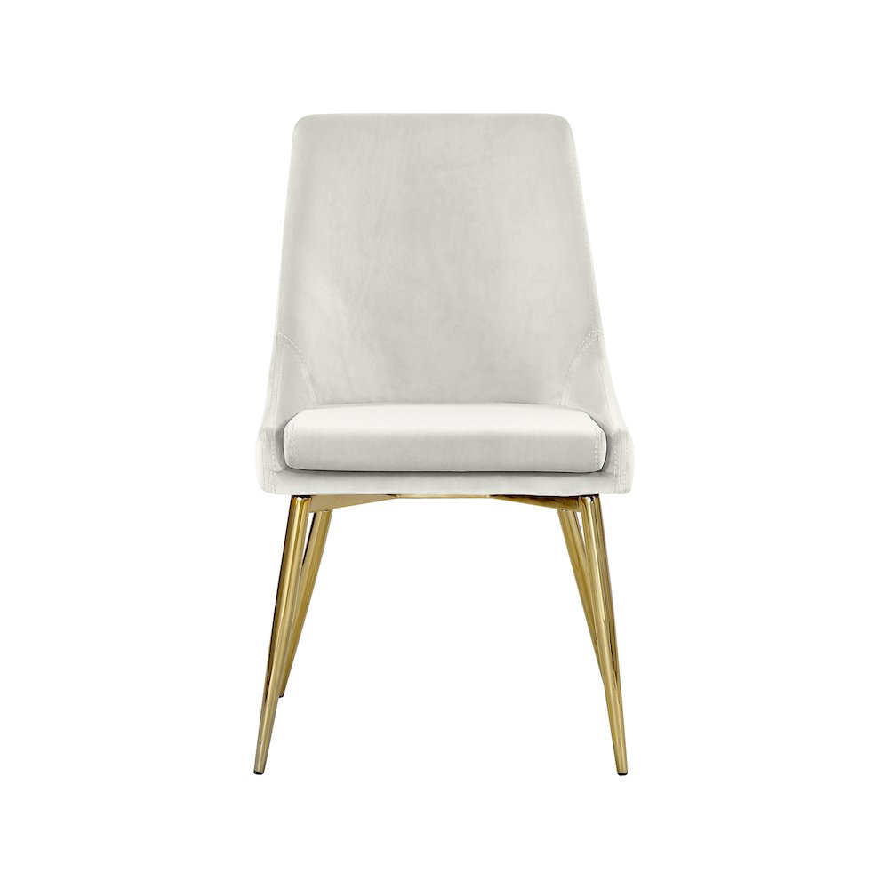 Karina Cream Velvet Dining Chair, Set of 2. Picture 3