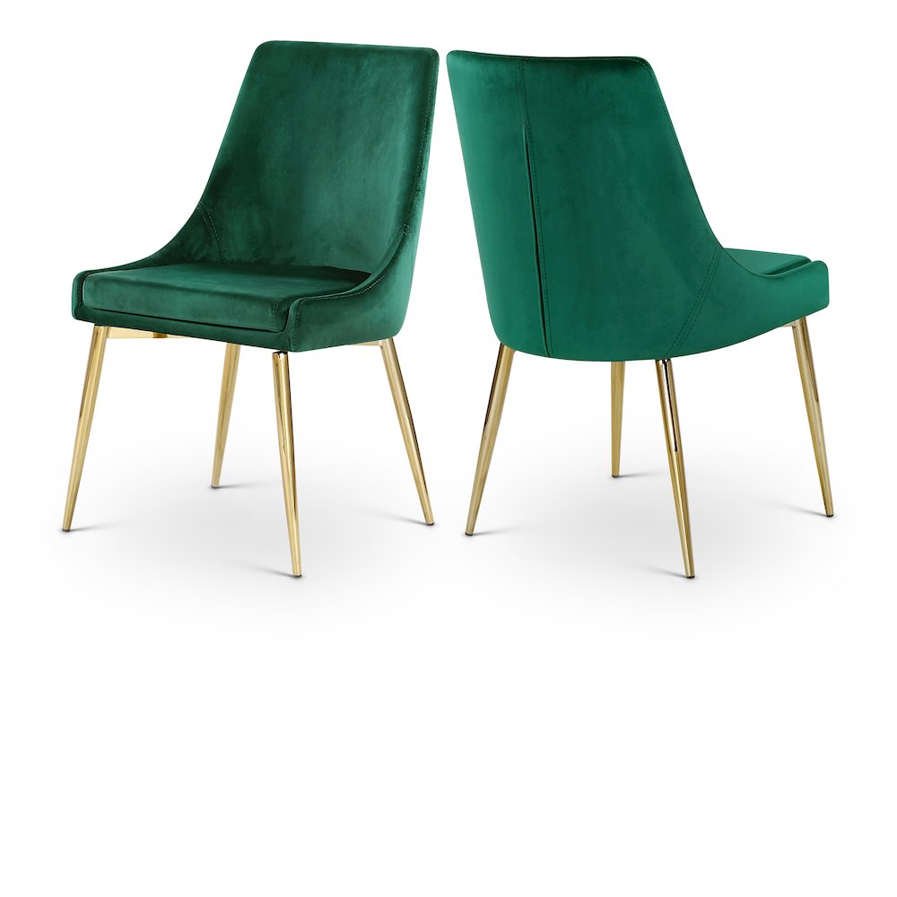 Karina Green Velvet Dining Chair, Set of 2. Picture 1