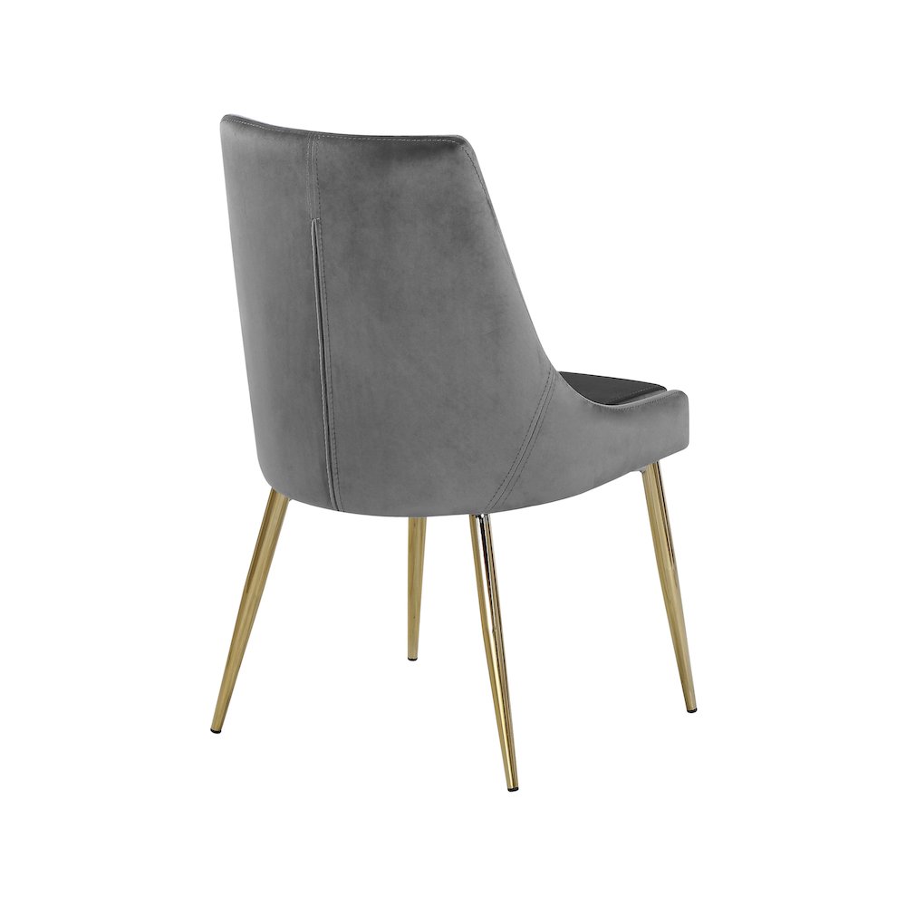 Karina Grey Velvet Dining Chair, Set of 2. Picture 2