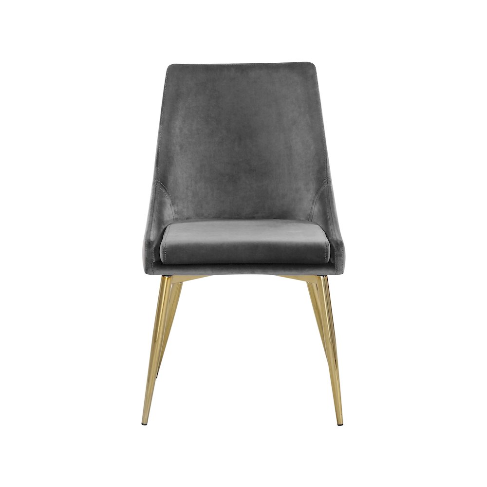 Karina Grey Velvet Dining Chair, Set of 2. Picture 3