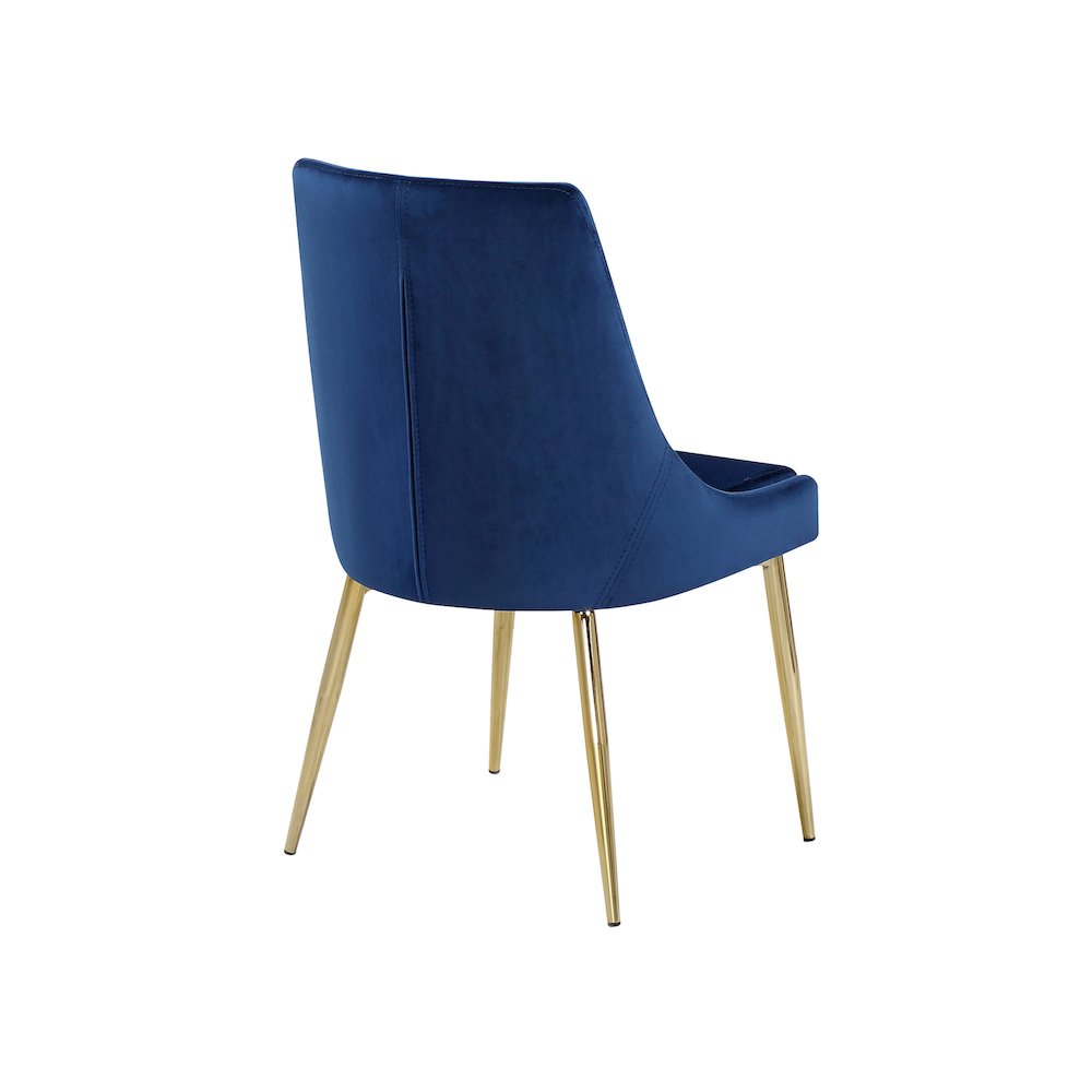 Karina Navy Velvet Dining Chair, Set of 2. Picture 2