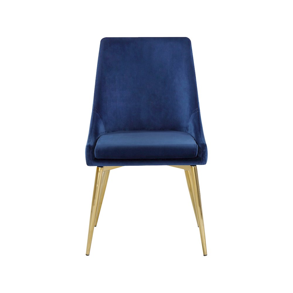 Karina Navy Velvet Dining Chair, Set of 2. Picture 3