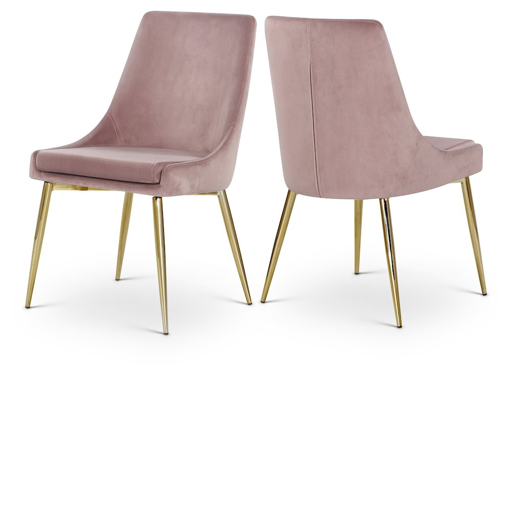 Karina Pink Velvet Dining Chair, Set of 2. Picture 1