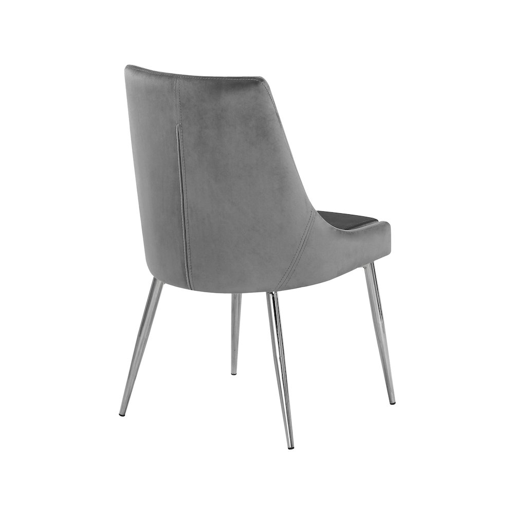 Karina Grey Velvet Dining Chair, Set of 2. Picture 2