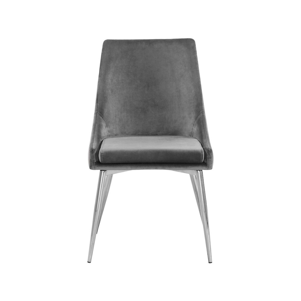 Karina Grey Velvet Dining Chair, Set of 2. Picture 3