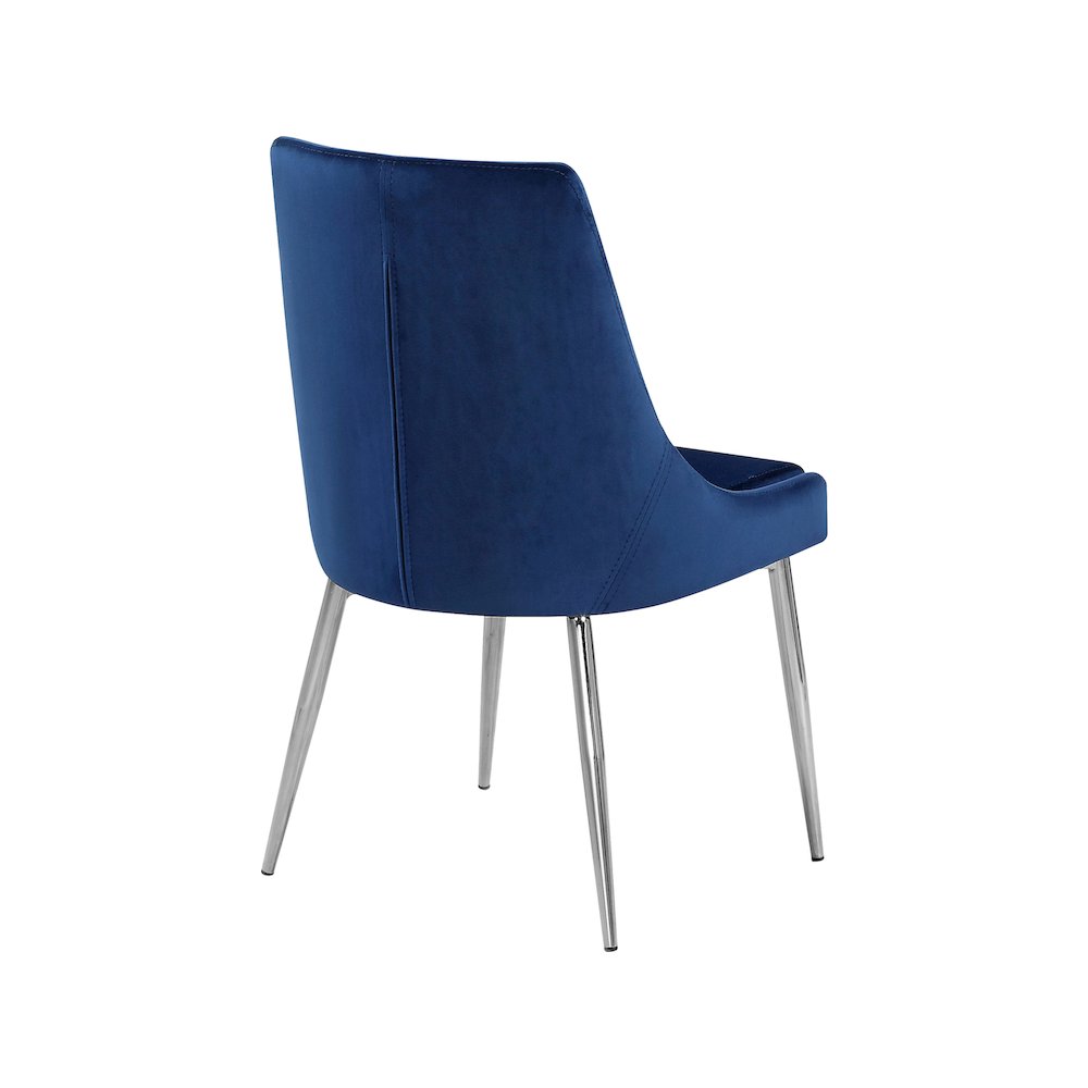 Karina Navy Velvet Dining Chair, Set of 2. Picture 2
