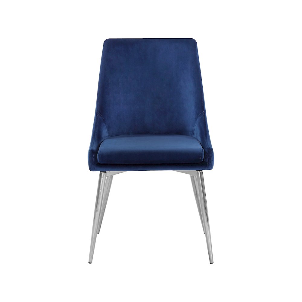 Karina Navy Velvet Dining Chair, Set of 2. Picture 3