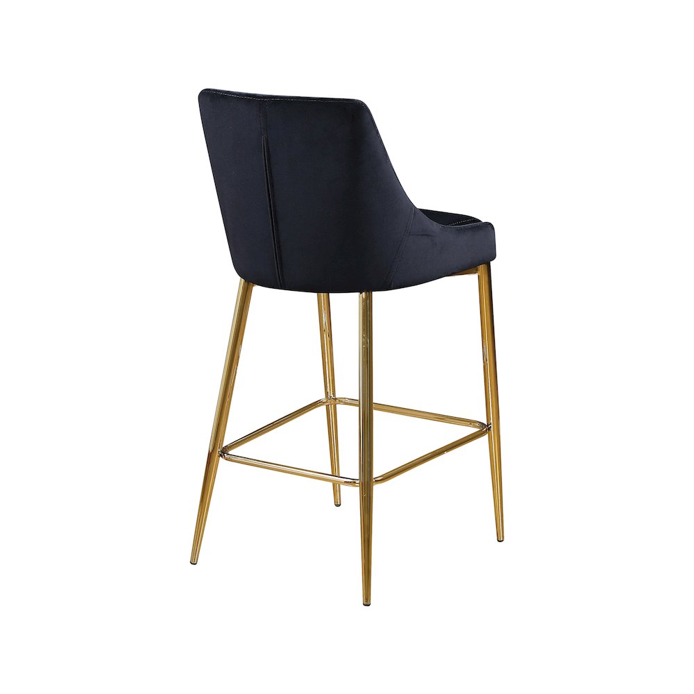 Karina Black Velvet Stool, Set of 2. Picture 2