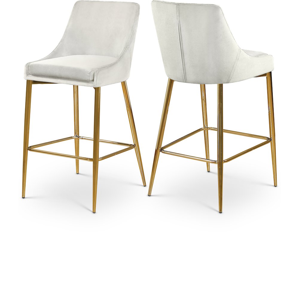 Karina Cream Velvet Stool, Set of 2. Picture 1