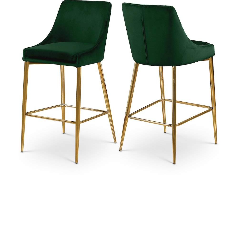 Karina Green Velvet Stool, Set of 2. Picture 1