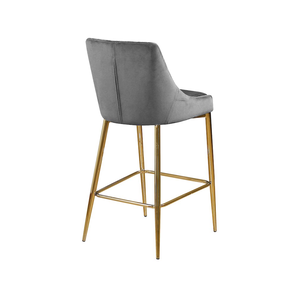 Karina Grey Velvet Stool, Set of 2. Picture 2