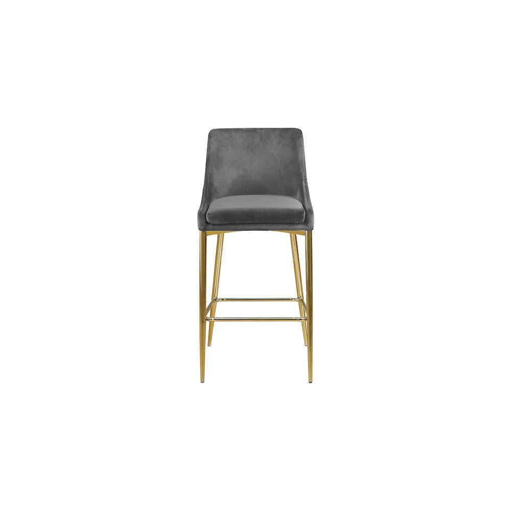 Karina Grey Velvet Stool, Set of 2. Picture 3