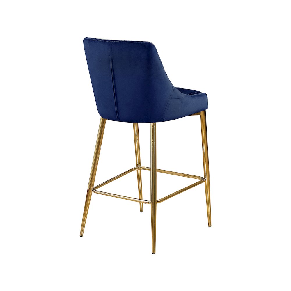 Karina Navy Velvet Stool, Set of 2. Picture 2