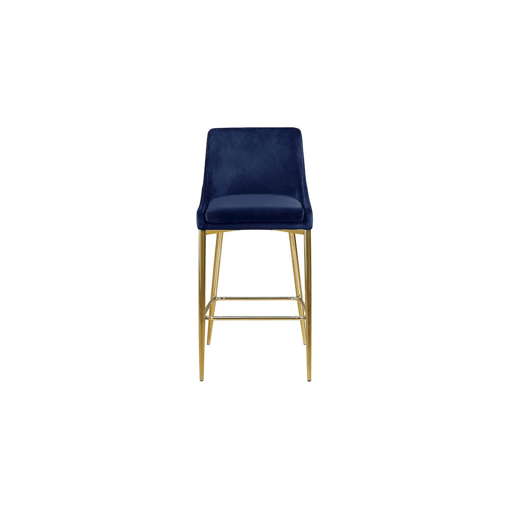 Karina Navy Velvet Stool, Set of 2. Picture 3