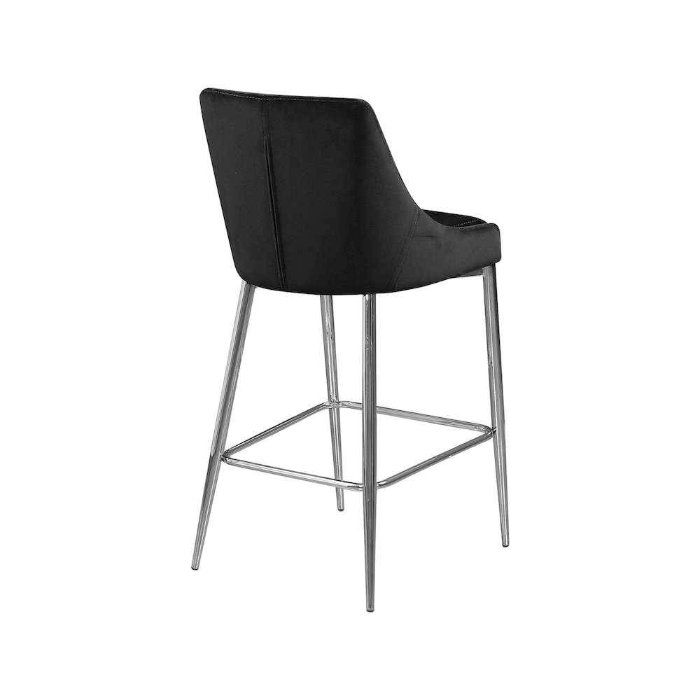 Karina Black Velvet Stool, Set of 2. Picture 2