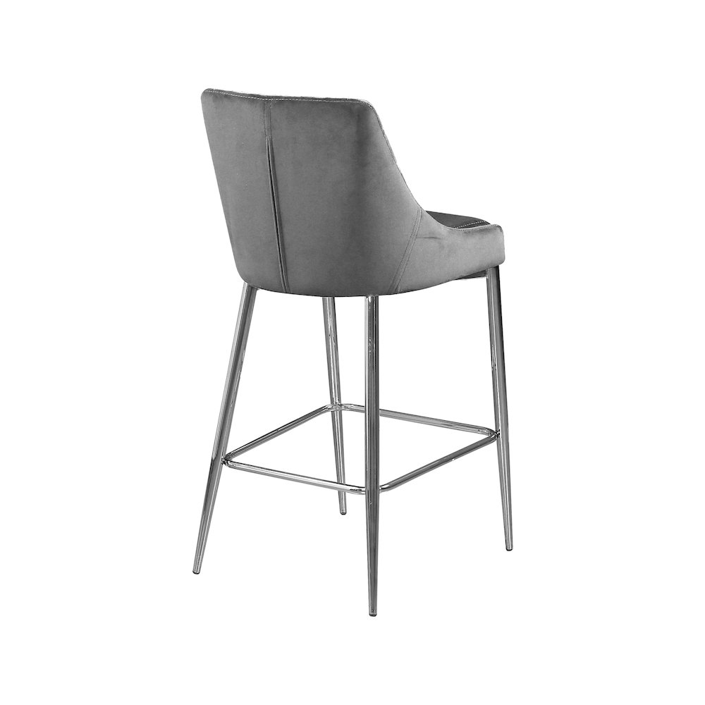 Karina Grey Velvet Stool, Set of 2. Picture 2