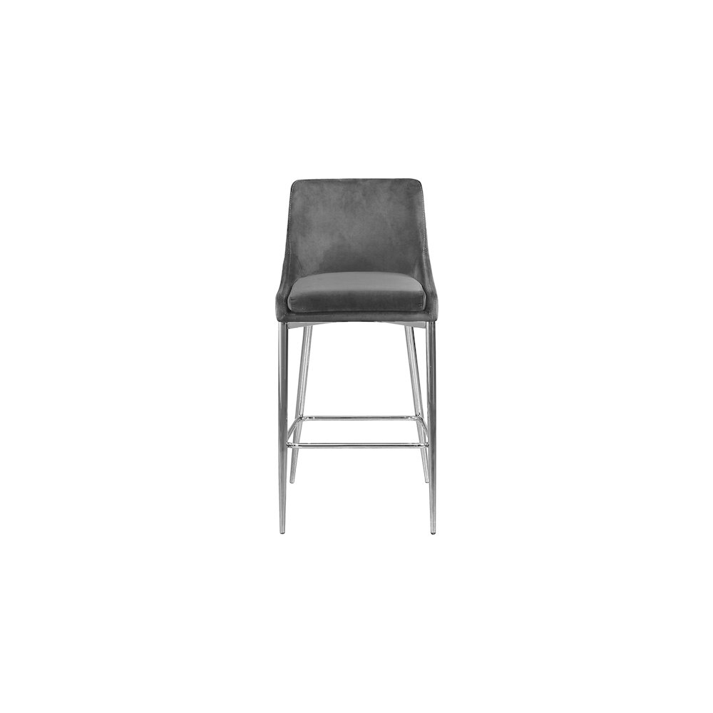 Karina Grey Velvet Stool, Set of 2. Picture 3