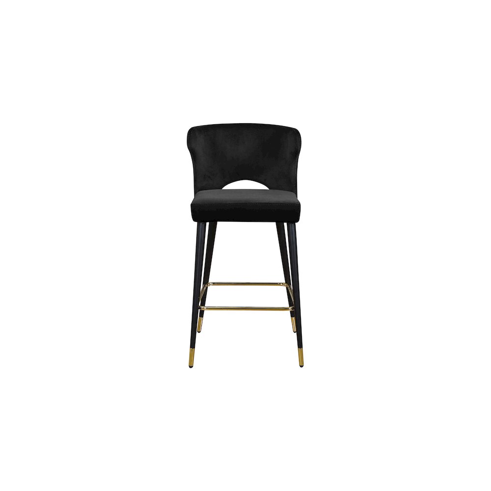 Kelly Black Velvet Stool, Set of 2. Picture 3