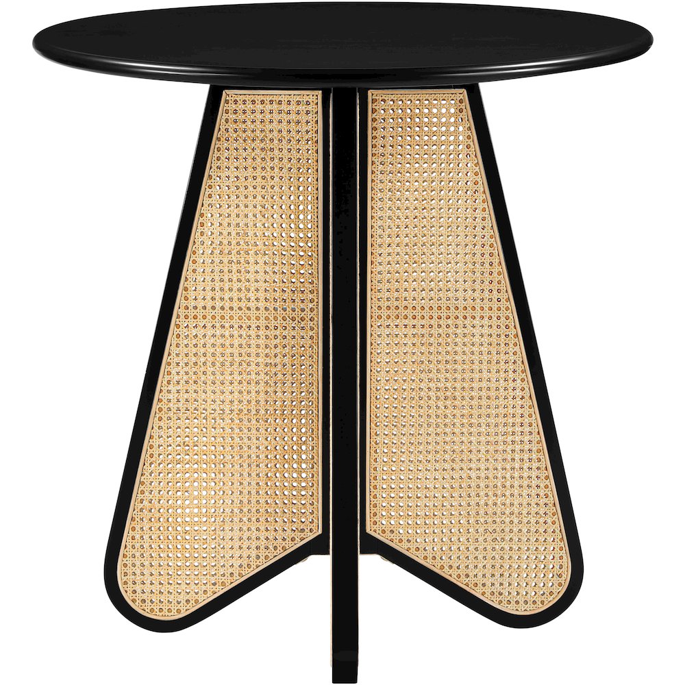 Butterfly 36" Black / Natural Solid Wood And Natural Cane Counter Height Table. Picture 3