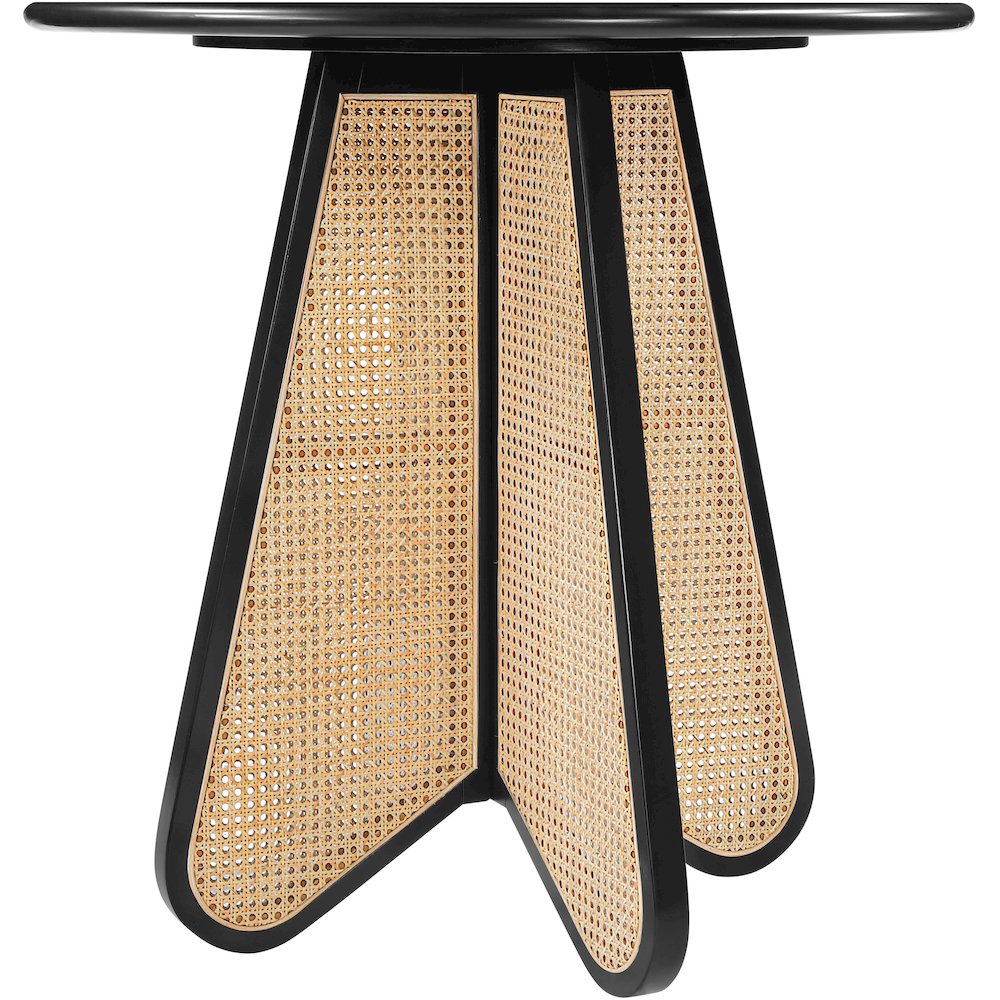 Butterfly 36" Black / Natural Solid Wood And Natural Cane Counter Height Table. Picture 4