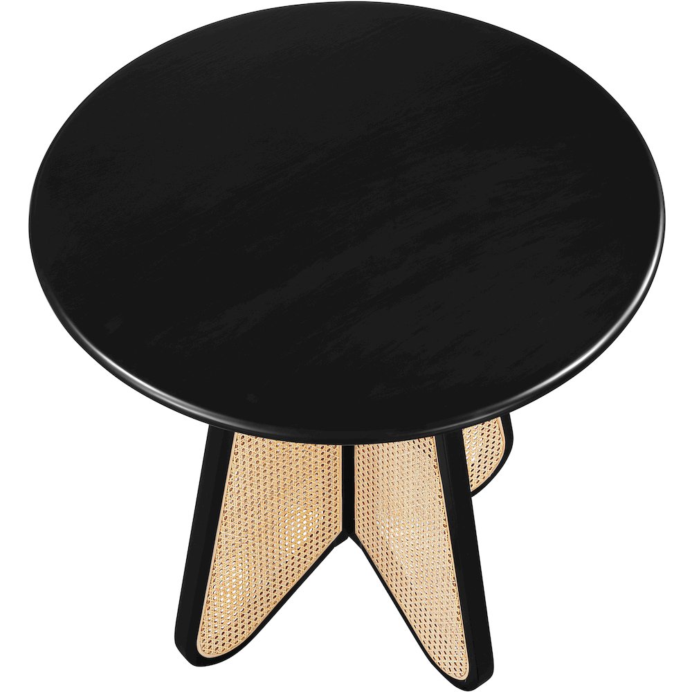 Butterfly 36" Black / Natural Solid Wood And Natural Cane Counter Height Table. Picture 5