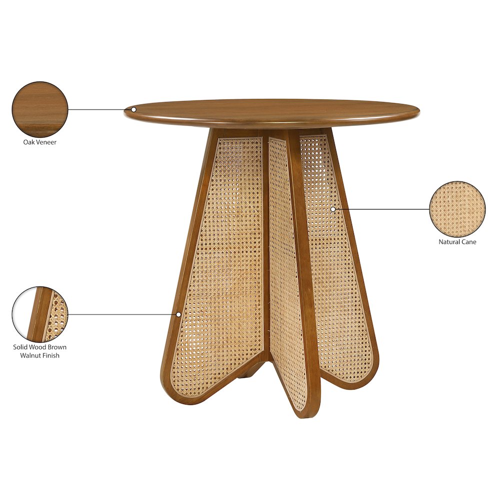 Butterfly 36" Brown / Natural Solid Wood And Natural Cane Counter Height Table. Picture 9