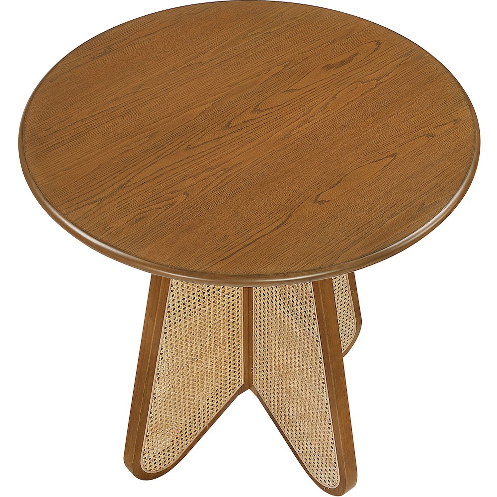 Butterfly 36" Brown / Natural Solid Wood And Natural Cane Counter Height Table. Picture 5