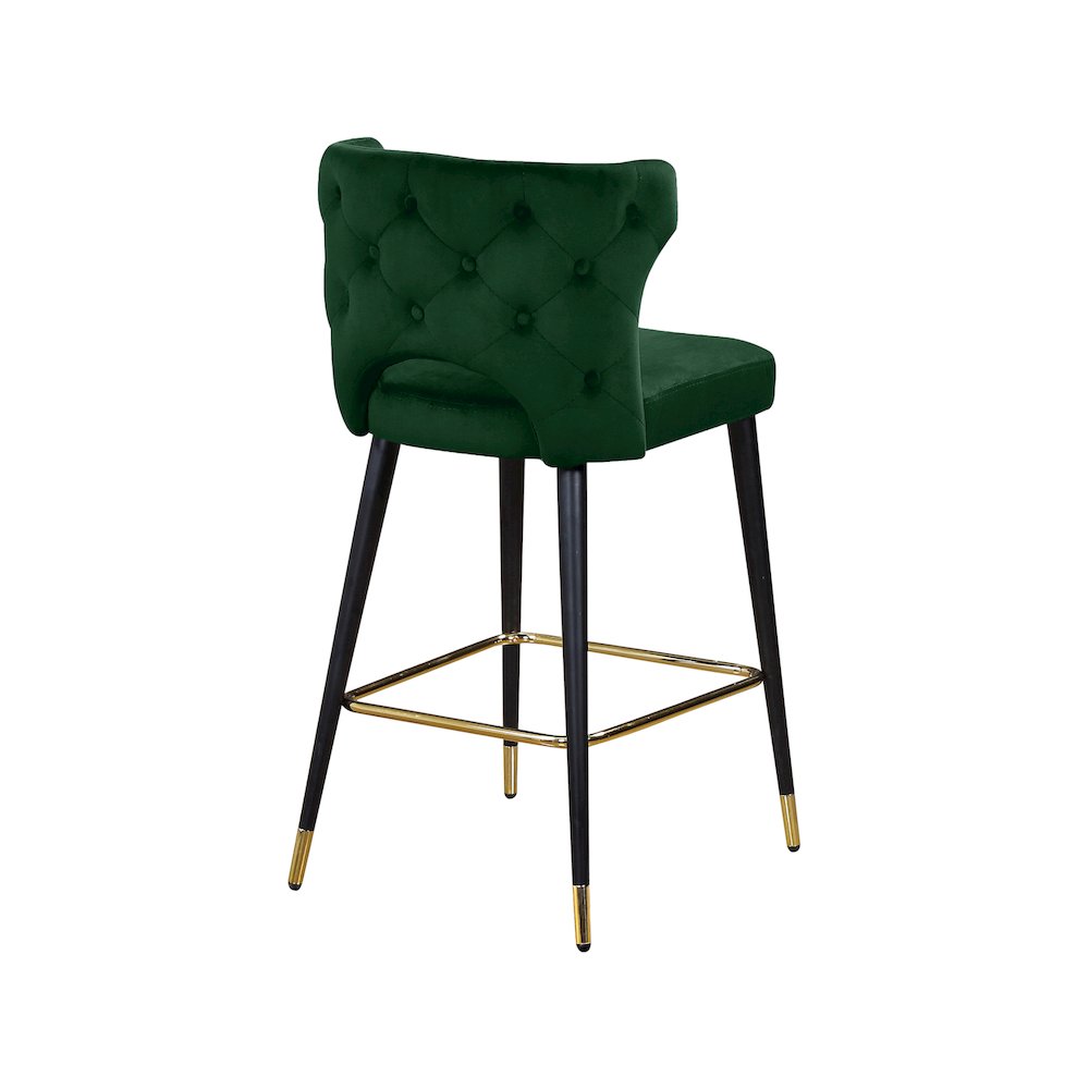 Kelly Green Velvet Stool, Set of 2. Picture 2