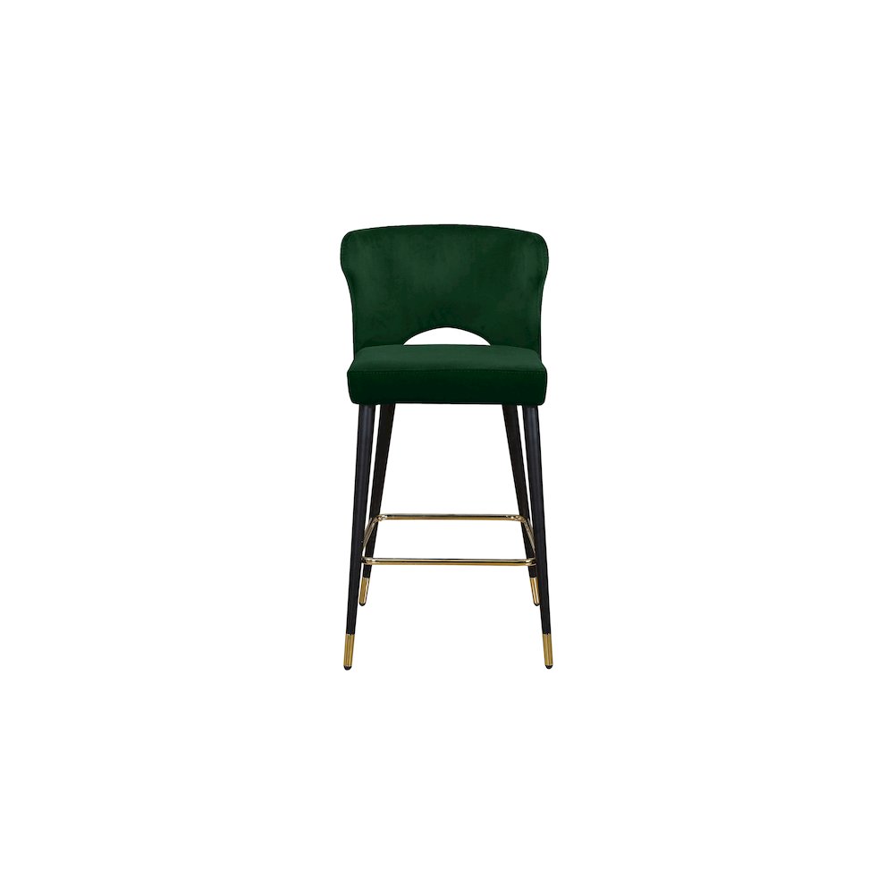 Kelly Green Velvet Stool, Set of 2. Picture 3