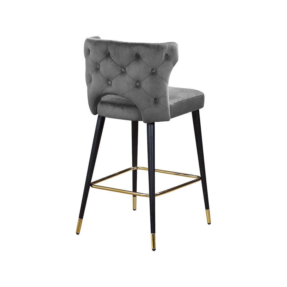 Kelly Grey Velvet Stool, Set of 2. Picture 2