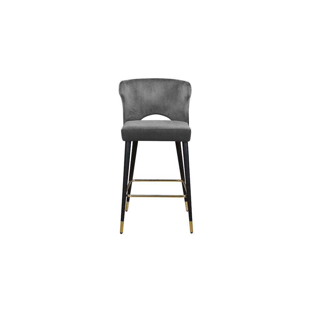 Kelly Grey Velvet Stool, Set of 2. Picture 3