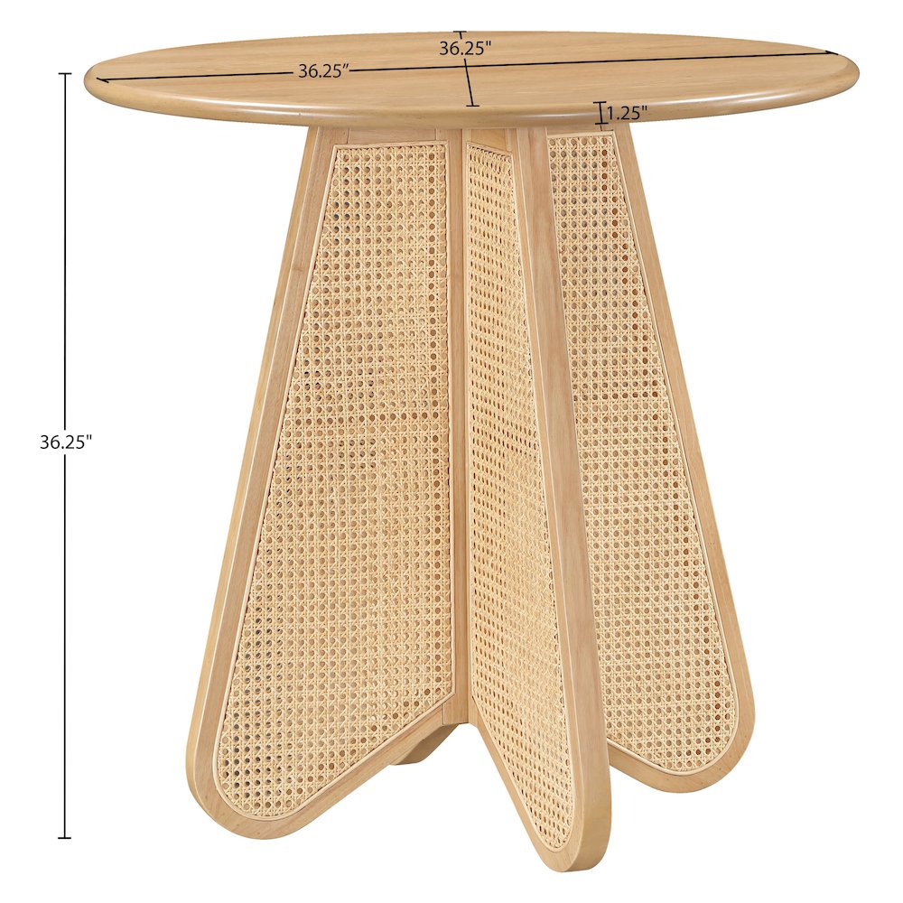 Butterfly 36" Natural Solid Wood And Natural Cane Counter Height Table. Picture 8