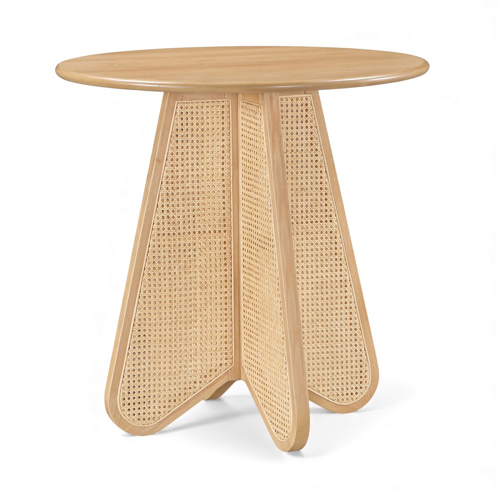 Butterfly 36" Natural Solid Wood And Natural Cane Counter Height Table. Picture 1