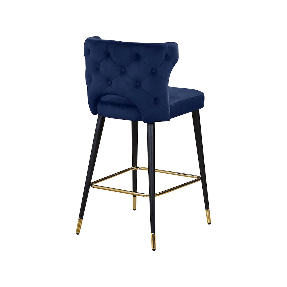 Kelly Navy Velvet Stool, Set of 2. Picture 2