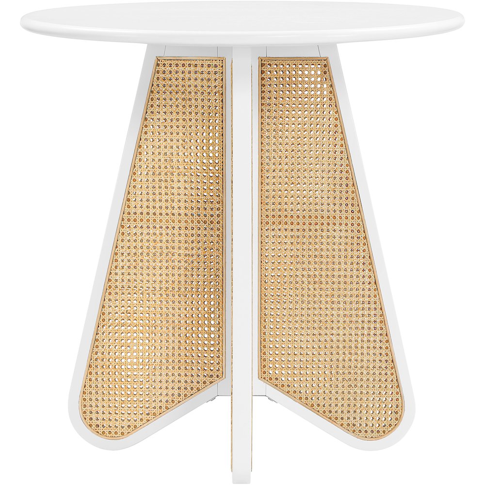 Butterfly 36" White / Natural Solid Wood And Natural Cane Counter Height Table. Picture 3